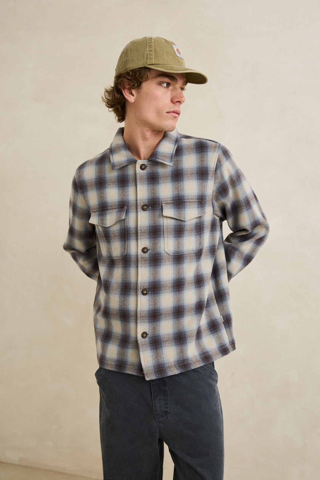 Rhythm Polar Bond Flannel in Smoke front