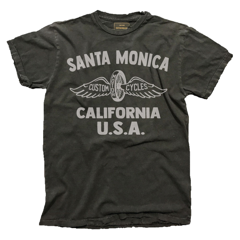 Santa Monica California Tee — Vintage Black