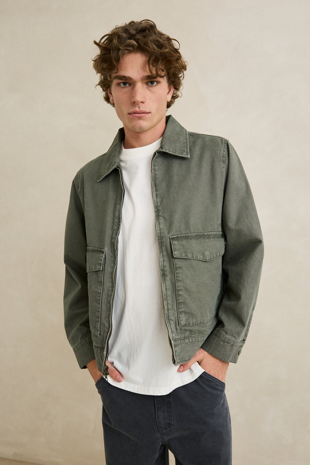 Rhythm Garage Jacket in Sage front