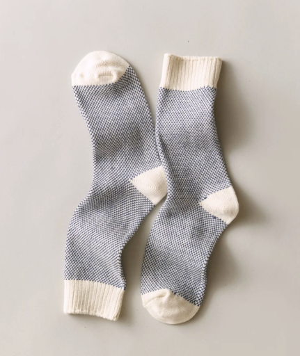 Crew Sock in Oatmeal Birdseye