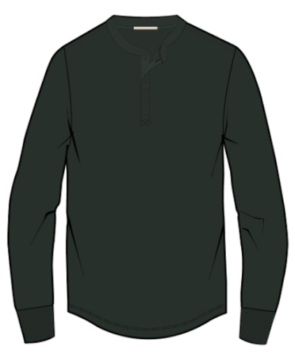 Marine Layer Waffle Henley in Deep Forest Heather, view 3