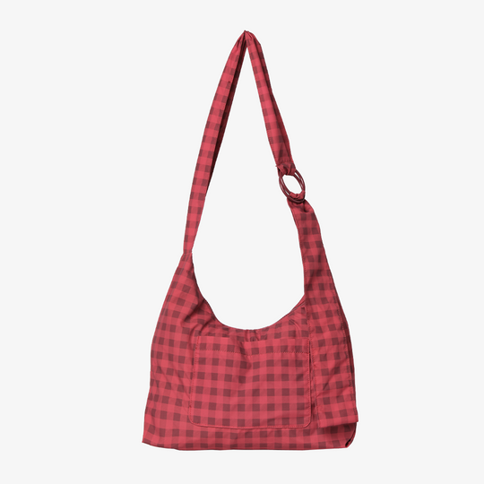 Thread Small Slouchy Shoulder Bag, Berry Gingham