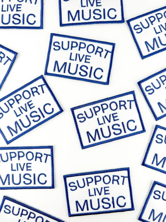 Support Live Music Embroidered Iron On Patch, Trucker Hat - Davidson Provision Co.