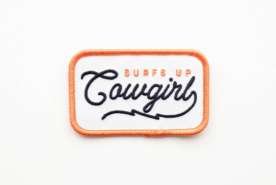 Surfs Up Cowgirl Embroidered Iron on Patch - Davidson Provision Co.