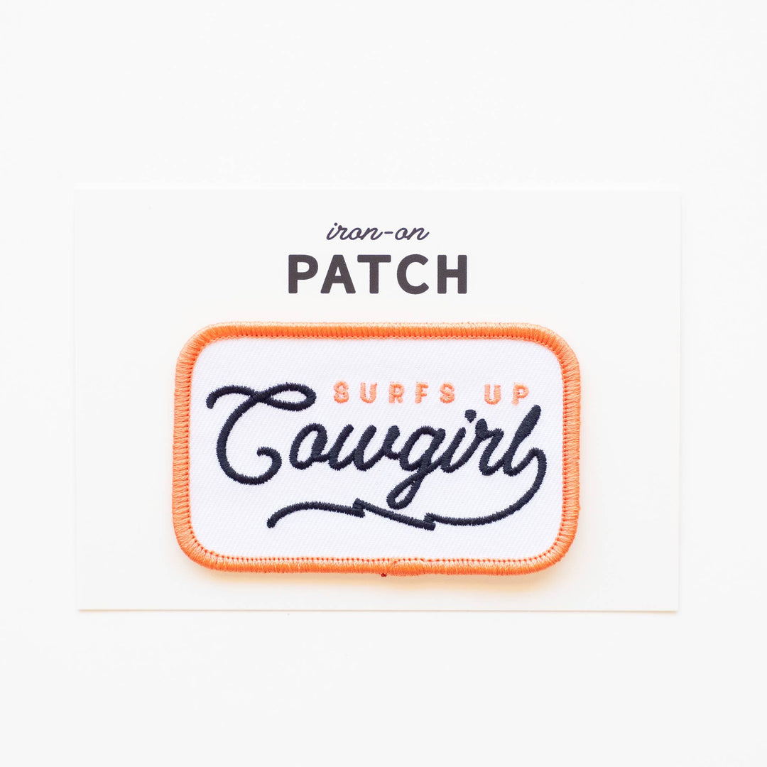 Surfs Up Cowgirl Embroidered Iron on Patch - Davidson Provision Co.