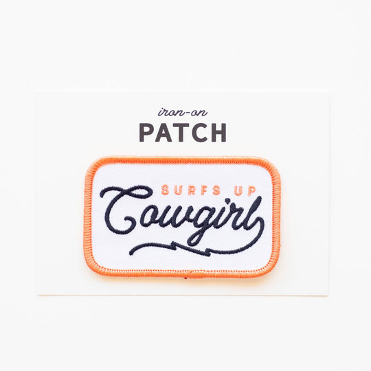 Surfs Up Cowgirl Embroidered Iron on Patch - Davidson Provision Co.