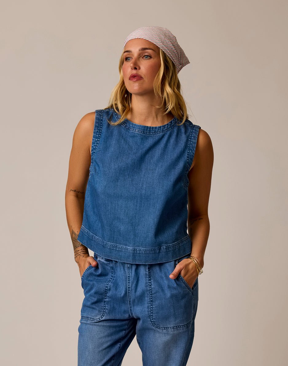 Susie Denim Tank - Davidson Provision Co.