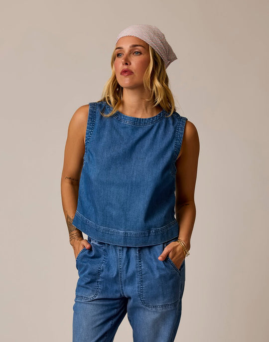Susie Denim Tank - Davidson Provision Co.