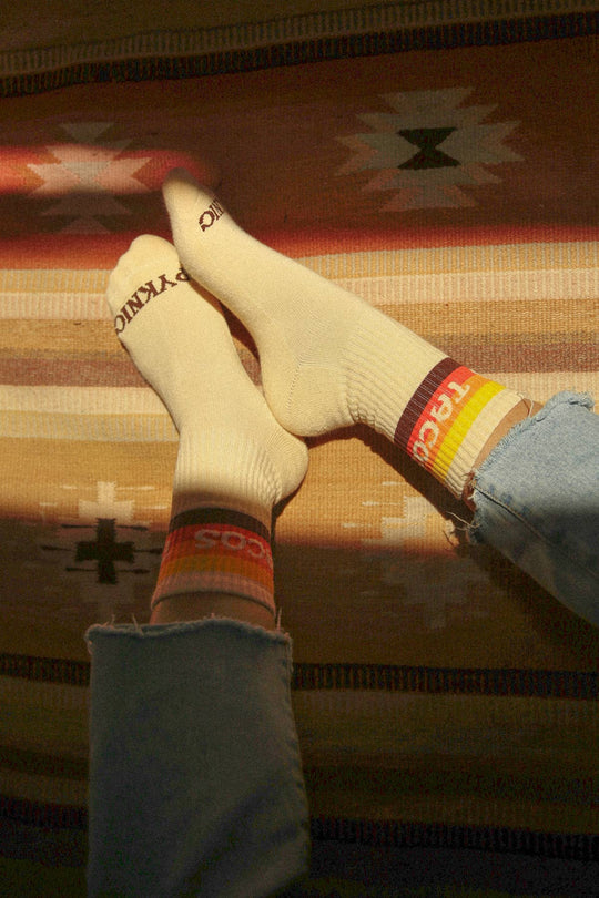 Taco Van Striped Western Comfy Crew Socks - Davidson Provision Co.