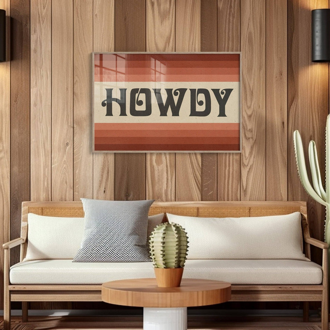 Tejas Country Club - Howdy Art Print Poster Monochromatic Ombre Rust Print (FLAT) - Davidson Provision Co.