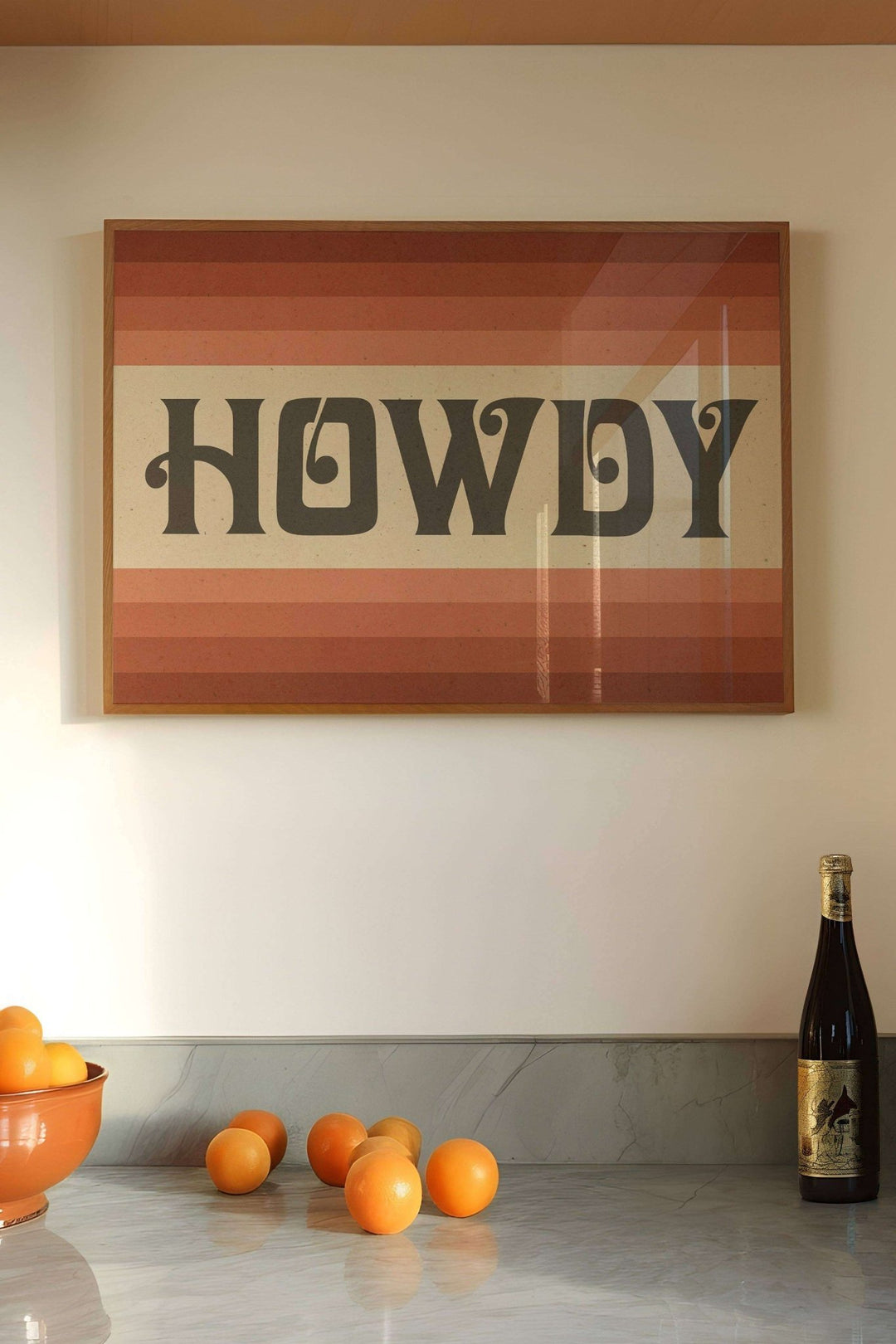 Tejas Country Club - Howdy Art Print Poster Monochromatic Ombre Rust Print (FLAT) - Davidson Provision Co.