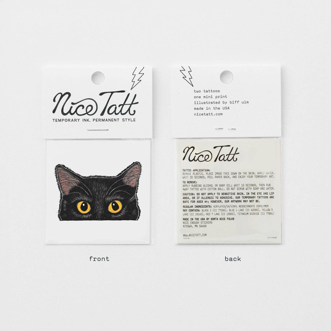 Tinker (the Black Cat) - Temporary Tattoo - Davidson Provision Co.