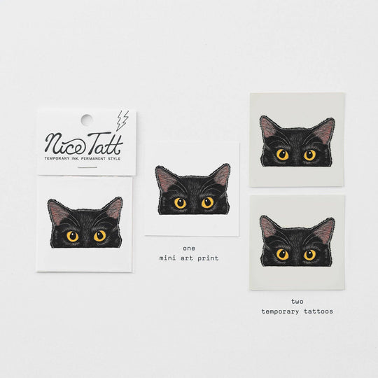 Tinker (the Black Cat) - Temporary Tattoo - Davidson Provision Co.