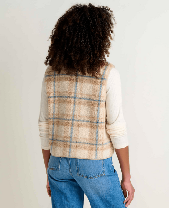 Toad &amp; Co Sespe Sherpa Vest in Limestone Pattern, back view
