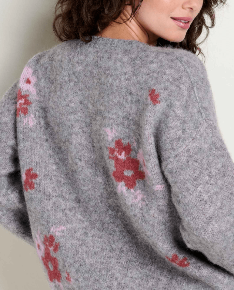 Toad &amp; Co Toddy Pullover Sweater in Soot Pattern, lifestyle back view