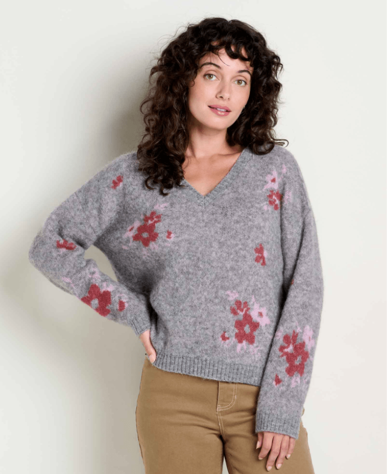 Toad &amp; Co Toddy Pullover Sweater in Soot Pattern, lifestyle