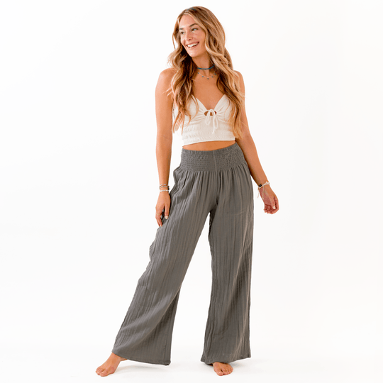 Granite Wide Leg Cotton Pants - Davidson Provision Co.