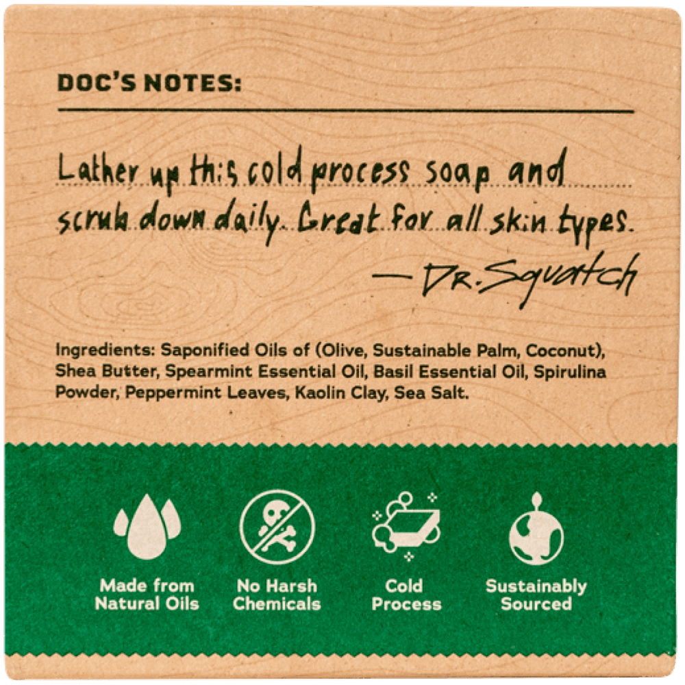 Spearmint Basil Bar Soap - Dr. Squatch - Davidson Provision Co.