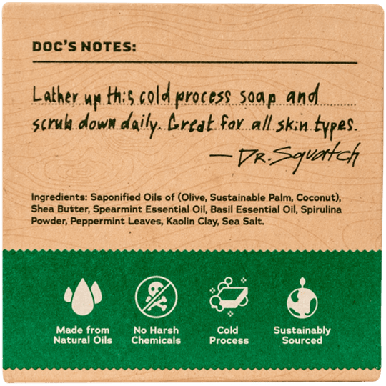 Spearmint Basil Bar Soap - Dr. Squatch - Davidson Provision Co.